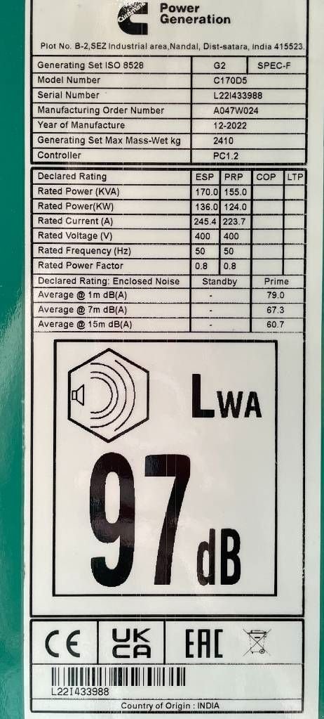 Notstromaggregat του τύπου Cummins C170D5 - 170 kVA Generator - DPX-18511, Neumaschine σε Dordrecht (Φωτογραφία 7)