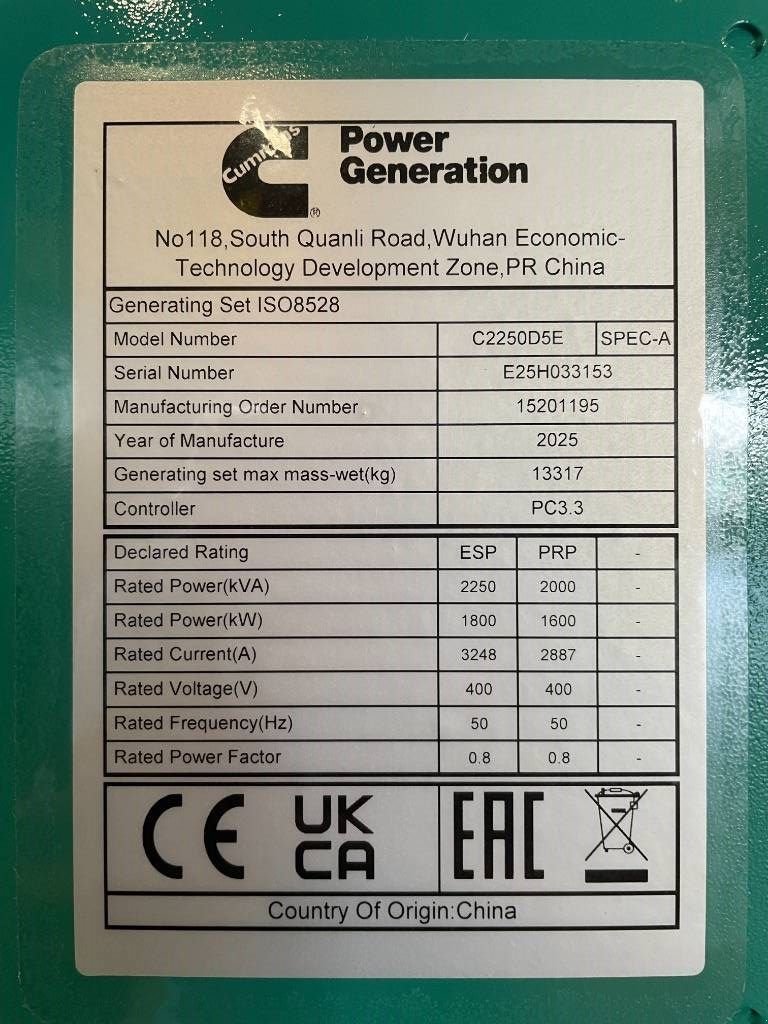 Notstromaggregat of the type Cummins C2250D5E - 2.250 kVA Genset - QSK50 - DPX-18536-B, Neumaschine in Dordrecht (Picture 7)