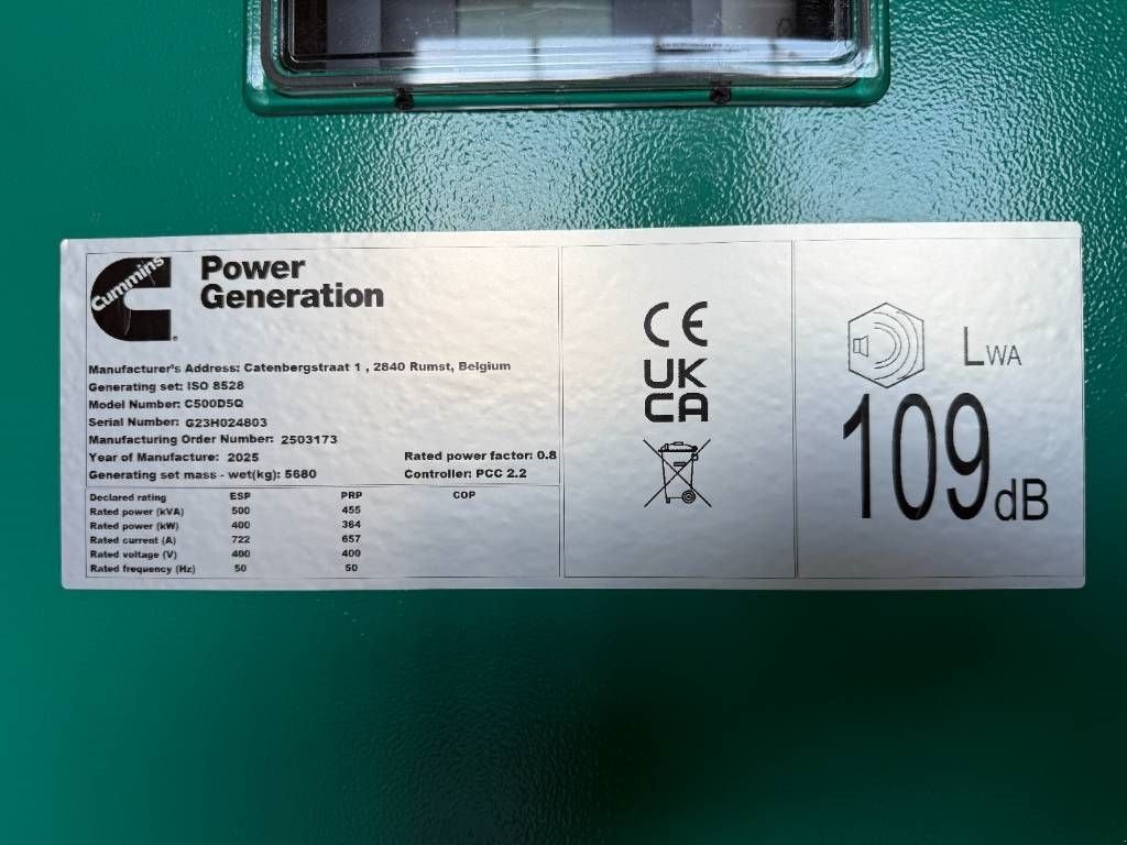 Notstromaggregat от тип Cummins C500D5Q - 500 kVA Generator - DPX-18520, Neumaschine в Dordrecht (Снимка 7)