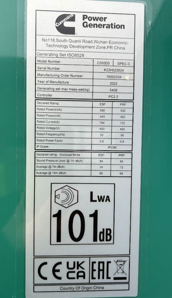 Notstromaggregat tipa Cummins C550D5 - 550 kVA Generator - DPX-12642, Gebrauchtmaschine u Dordrecht (Slika 5)