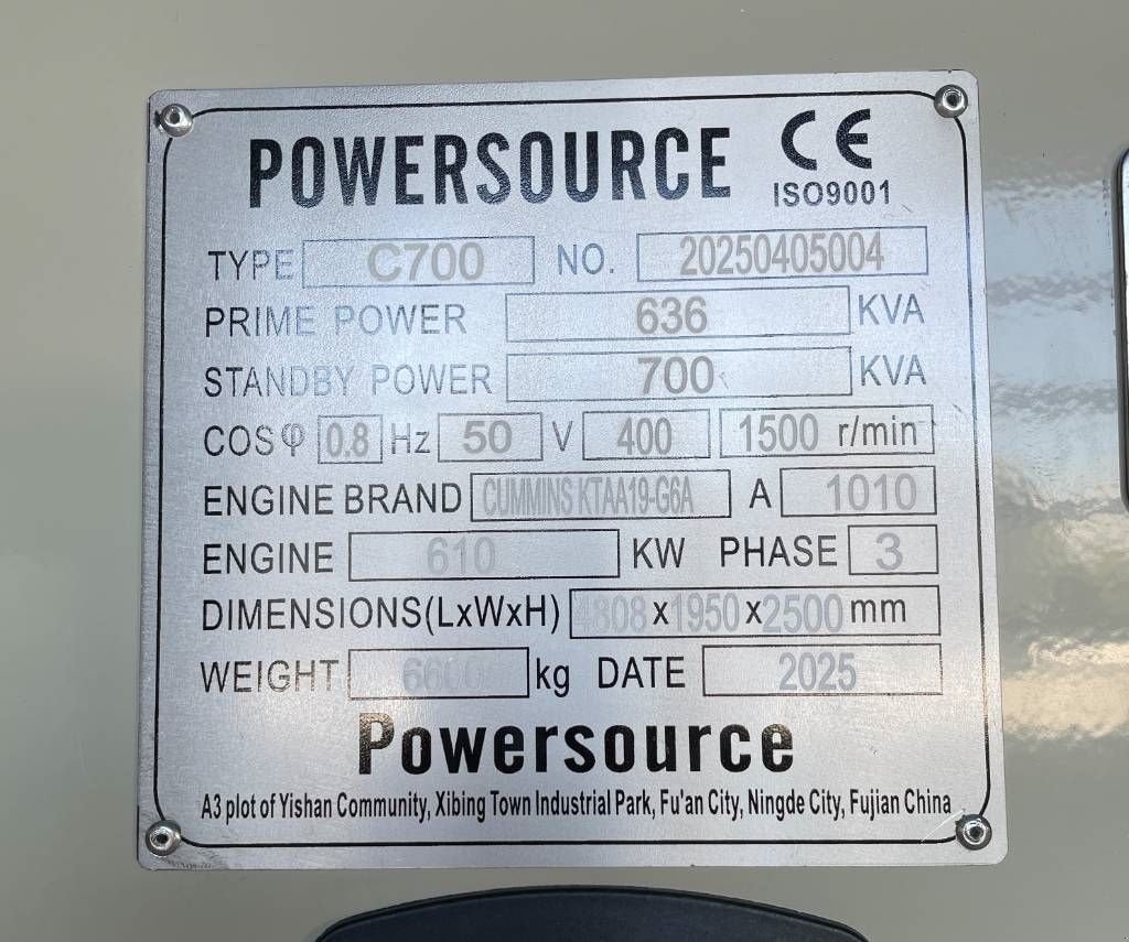 Notstromaggregat typu Cummins KTAA19-G6A - 700 kVA Generator - DPX-19848, Neumaschine v Dordrecht (Obrázek 7)