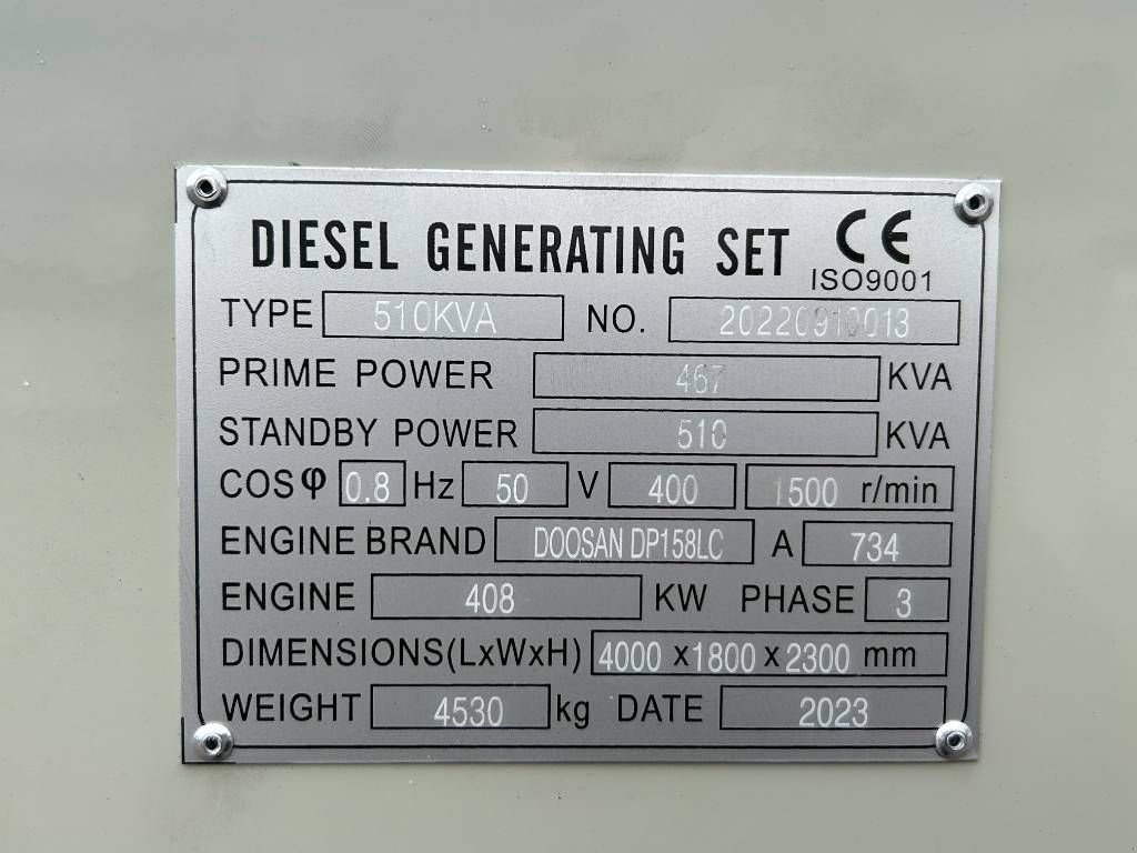 Notstromaggregat des Typs Doosan DP158LC - 510 kVA Generator - DPX-19855, Neumaschine in Oudenbosch (Bild 4)