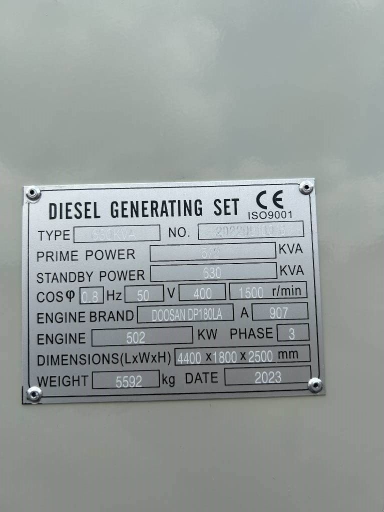 Notstromaggregat типа Doosan DP180LA - 630 kVA Generator - DPX-19856, Neumaschine в Oudenbosch (Фотография 4)