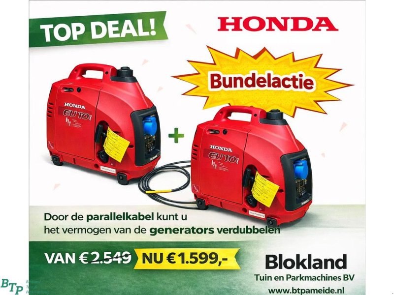 Notstromaggregat typu Honda Eu10i Bundelactie 2x generator met parallelkabel noodstroom, Gebrauchtmaschine v Ameide (Obrázek 1)