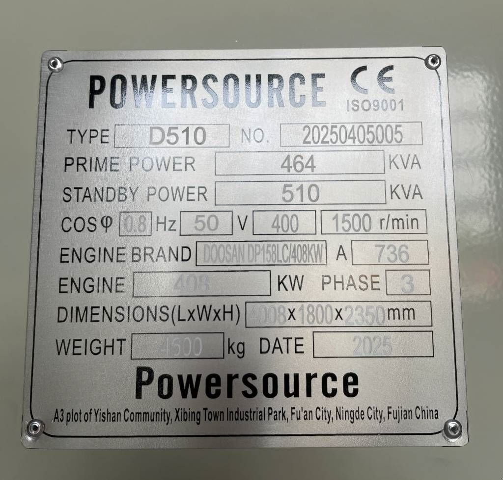 Notstromaggregat des Typs Hyundai DP158LC - 510 kVA Generator - DPX-19855, Neumaschine in Dordrecht (Bild 7)