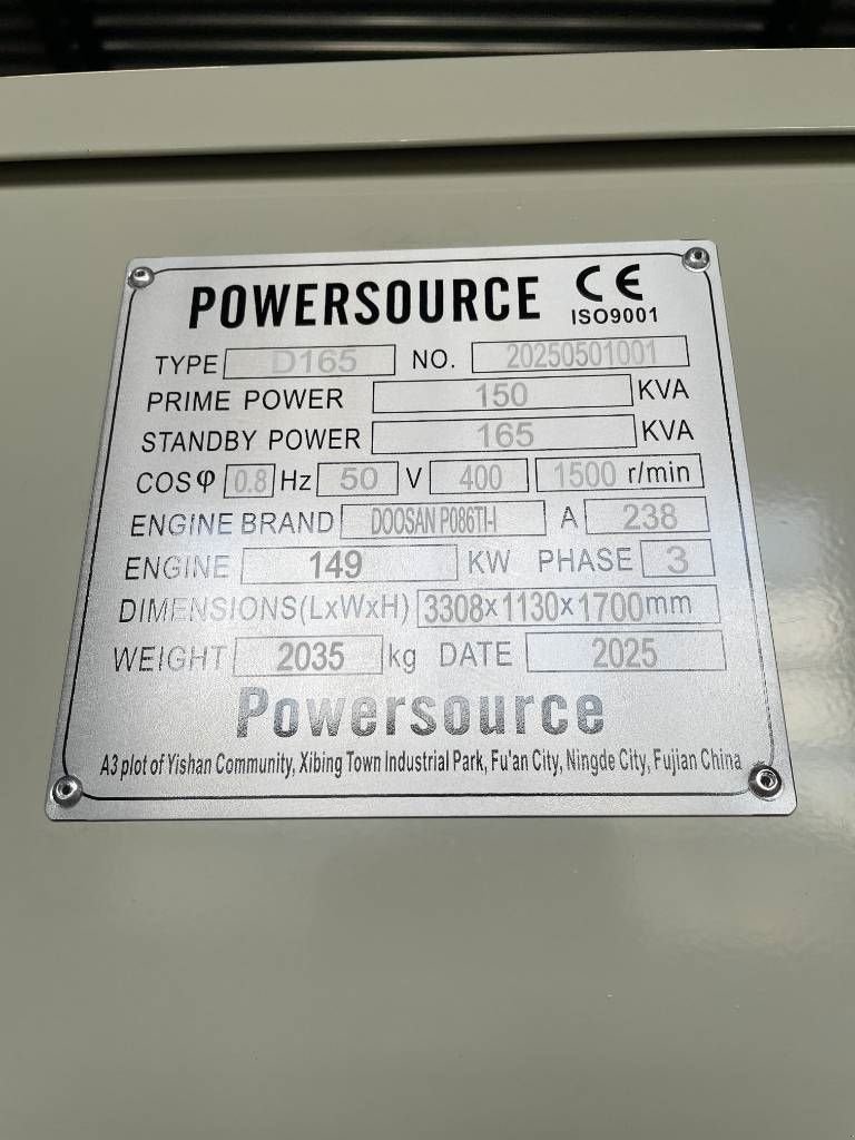 Notstromaggregat of the type Hyundai P086TI-1 - 165 kVA Generator - DPX-19851, Neumaschine in Dordrecht (Picture 7)