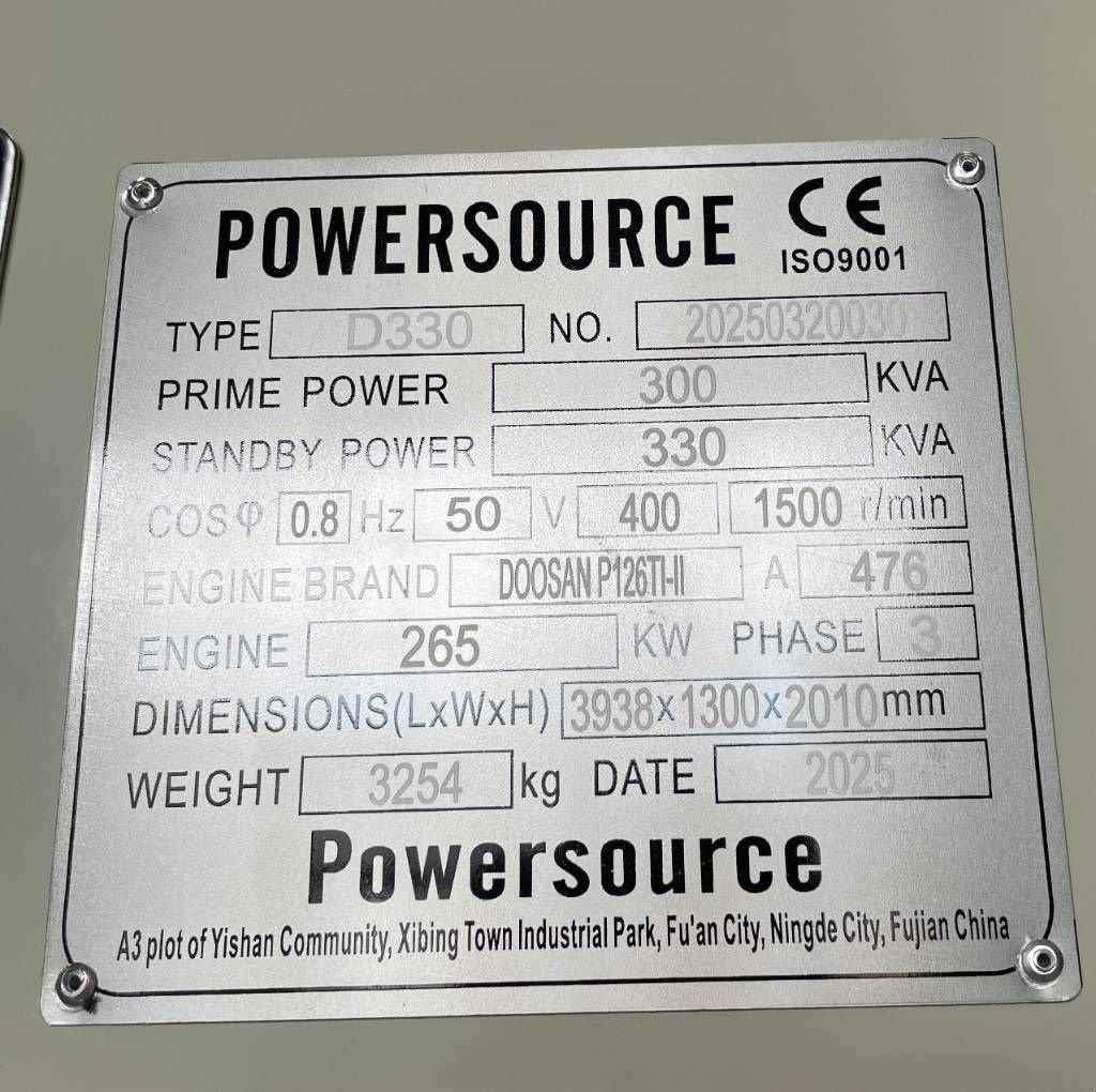 Notstromaggregat of the type Hyundai P126TI-II - 330 kVA Generator - DPX-19853, Neumaschine in Dordrecht (Picture 7)