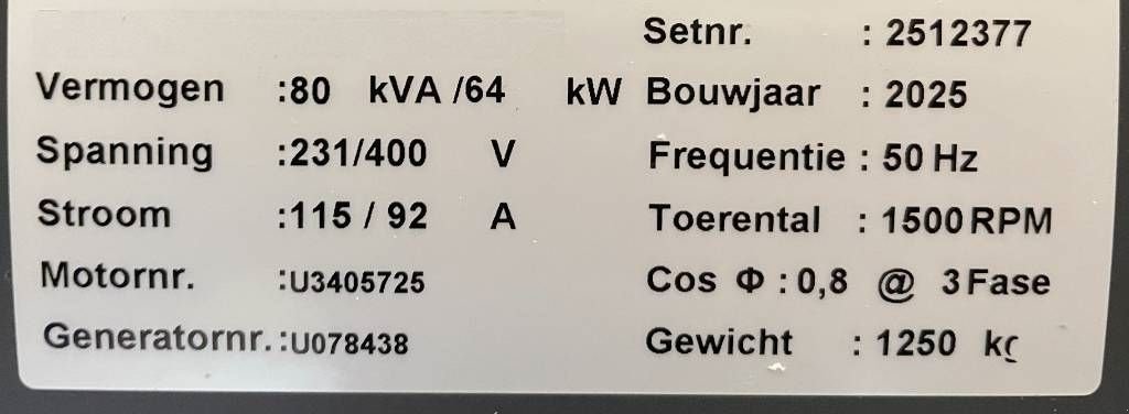 Notstromaggregat of the type JCB 448TGWA-72 - 80kVA marine genset St-5 - DPX-22002, Neumaschine in Dordrecht (Picture 7)