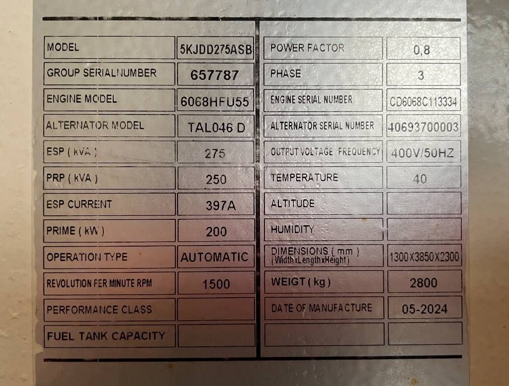 Notstromaggregat от тип John Deere 6068HFU55 - 275 kVA used generator - DPX-12658, Gebrauchtmaschine в Dordrecht (Снимка 7)