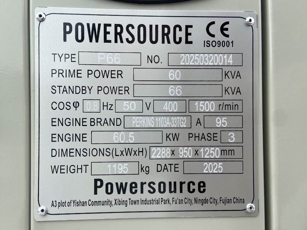 Notstromaggregat typu Perkins 1103A-33TG2 - 66 kVA Generator - DPX-19804, Neumaschine v Dordrecht (Obrázek 7)