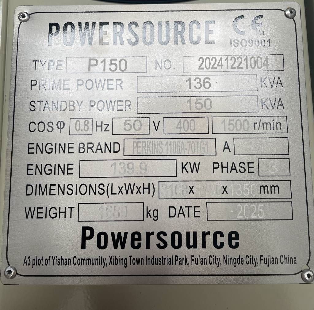 Notstromaggregat des Typs Perkins 1106A-70TG1 - 150 kVA Generator - DPX-19807, Neumaschine in Dordrecht (Bild 7)