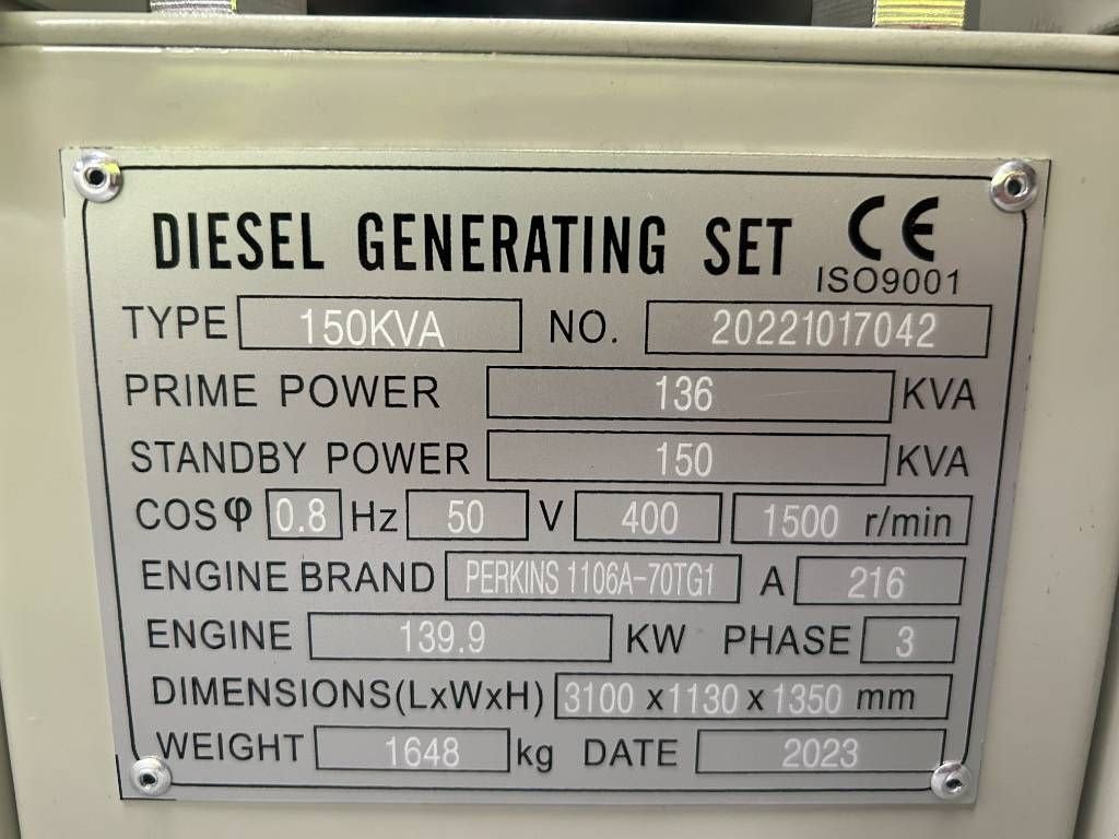 Notstromaggregat des Typs Perkins 1106A-70TG1 - 150 kVA Generator - DPX-19807, Neumaschine in Oudenbosch (Bild 8)