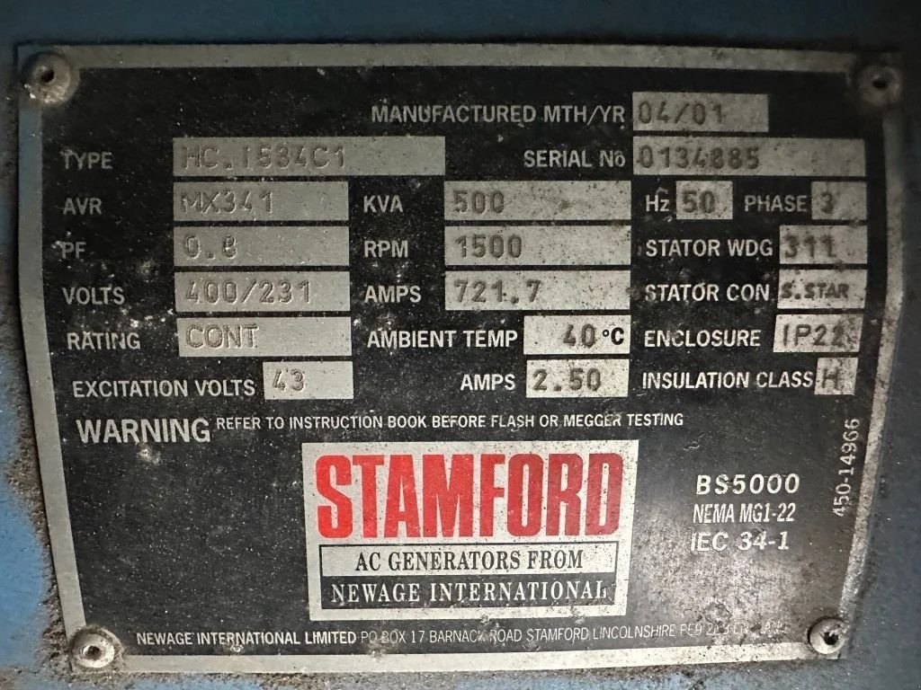 Notstromaggregat tip Perkins 2006 TTAG Stamford 500 kVA Silent generatorset op aanhanger, Gebrauchtmaschine in VEEN (Poză 9)