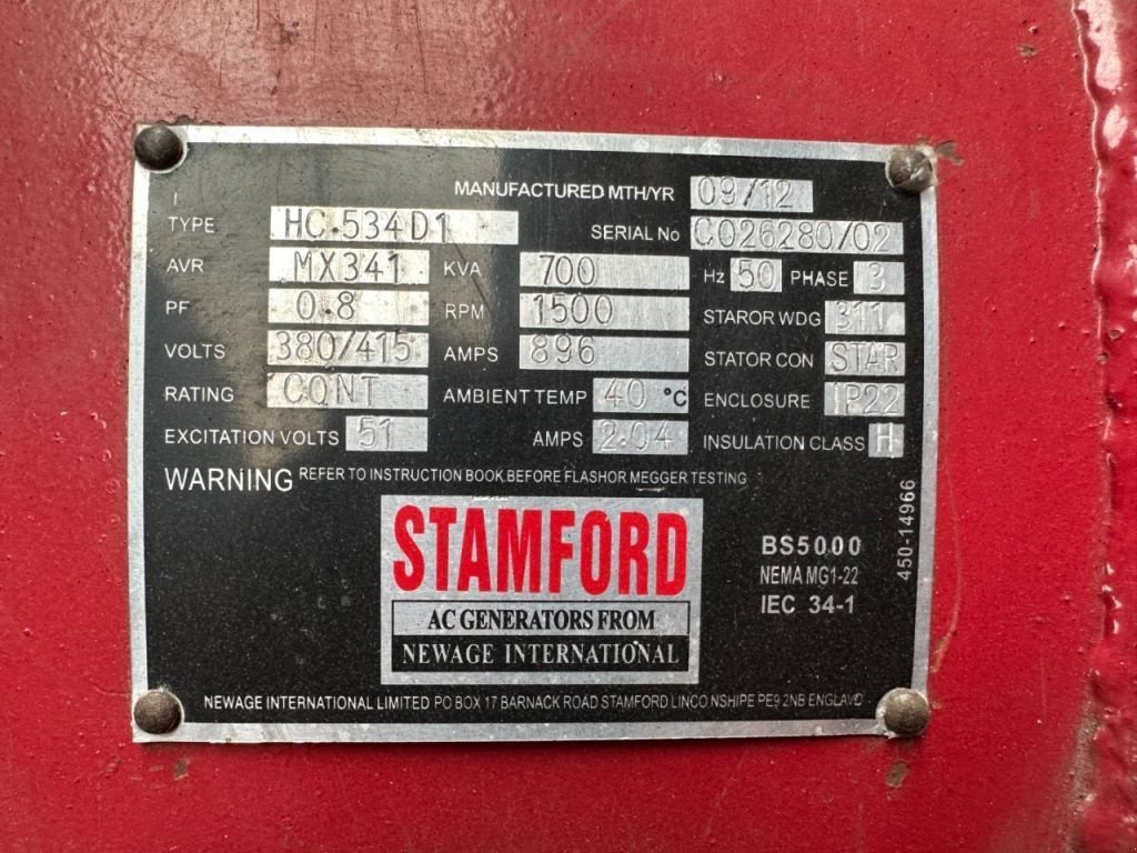 Notstromaggregat des Typs Perkins 4006 Stamford 700 kVA generatorset, Gebrauchtmaschine in VEEN (Bild 5)