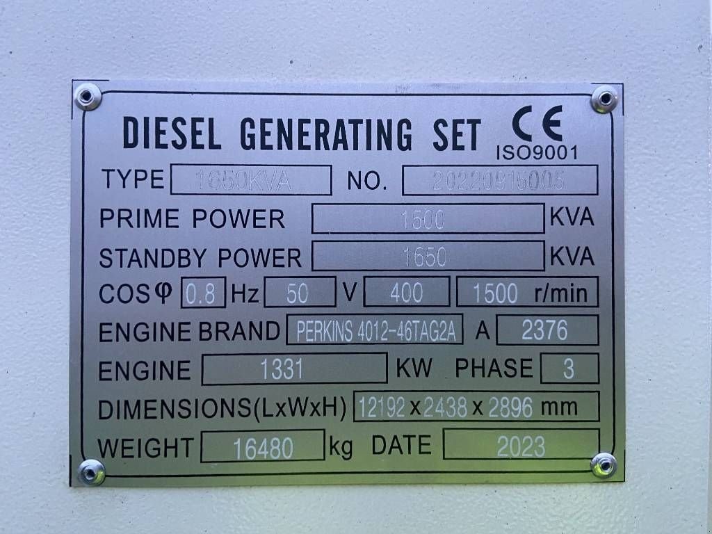 Notstromaggregat typu Perkins 4012-46TAG2A - 1.650 kVA Generator - DPX-19823, Neumaschine v Dordrecht (Obrázek 5)