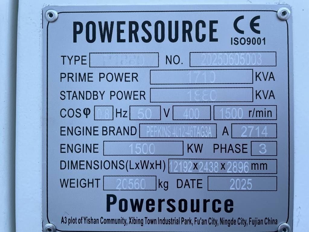 Notstromaggregat des Typs Perkins 4012-46TAG3A - 1.880 kVA Generator - DPX-19824, Neumaschine in Dordrecht (Bild 4)