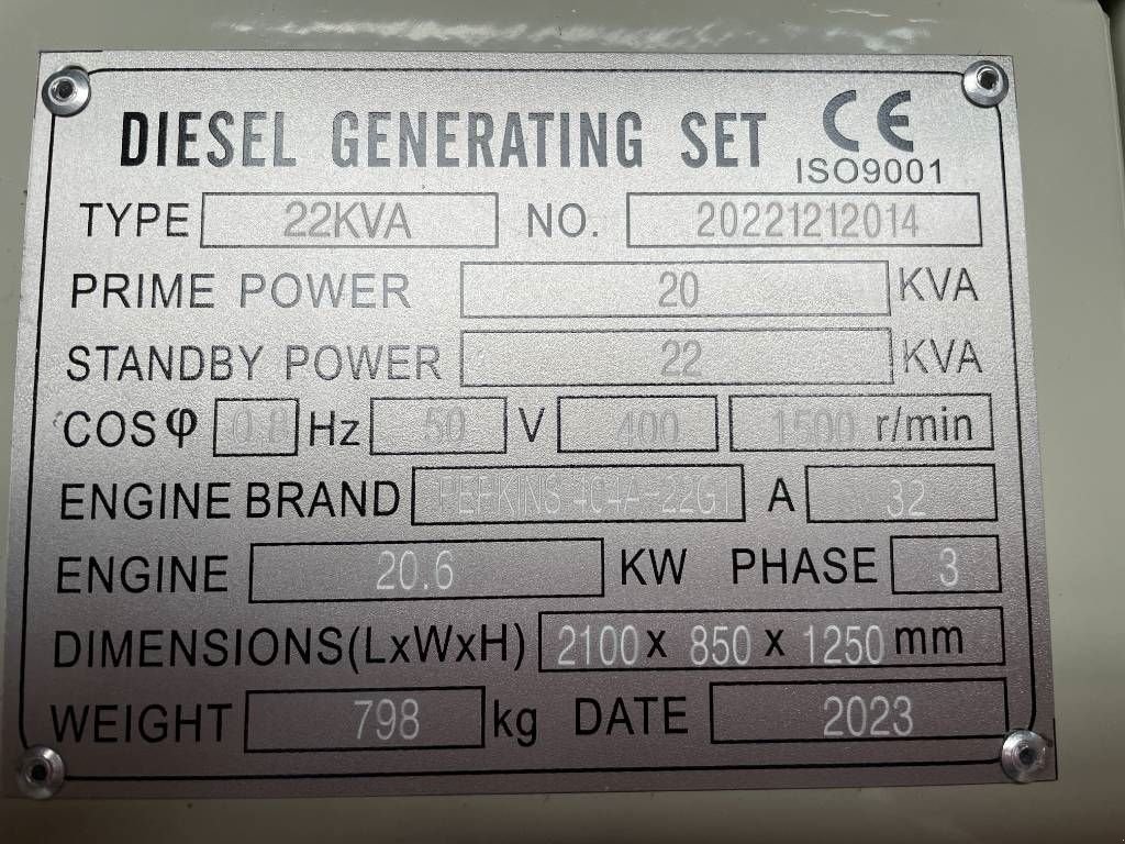 Notstromaggregat του τύπου Perkins 404D-22G - 22 kVA Generator - DPX-19801, Neumaschine σε Dordrecht (Φωτογραφία 7)