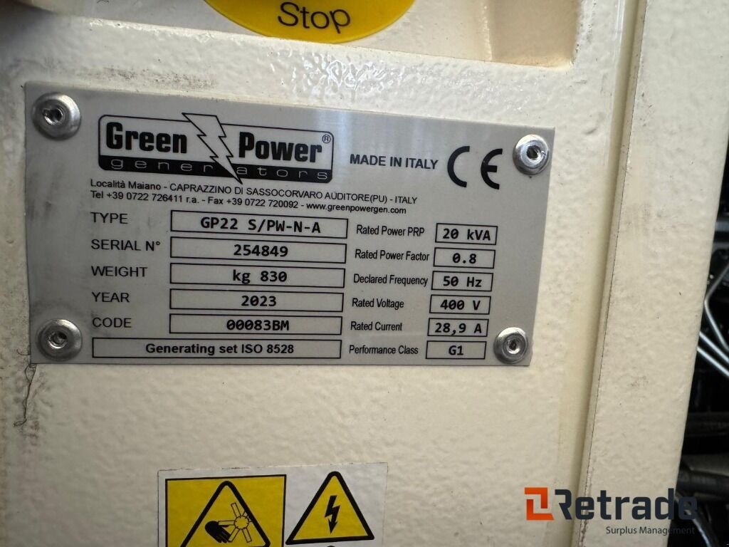 Notstromaggregat des Typs Perkins turbo diesel 22/20KvA, Gebrauchtmaschine in Rødovre (Bild 3)