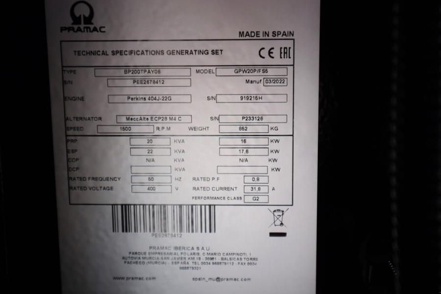 Notstromaggregat del tipo Pramac GPW20P Unused, Valid inspection, *Guarantee! Diese, Gebrauchtmaschine In Groenlo (Immagine 8)