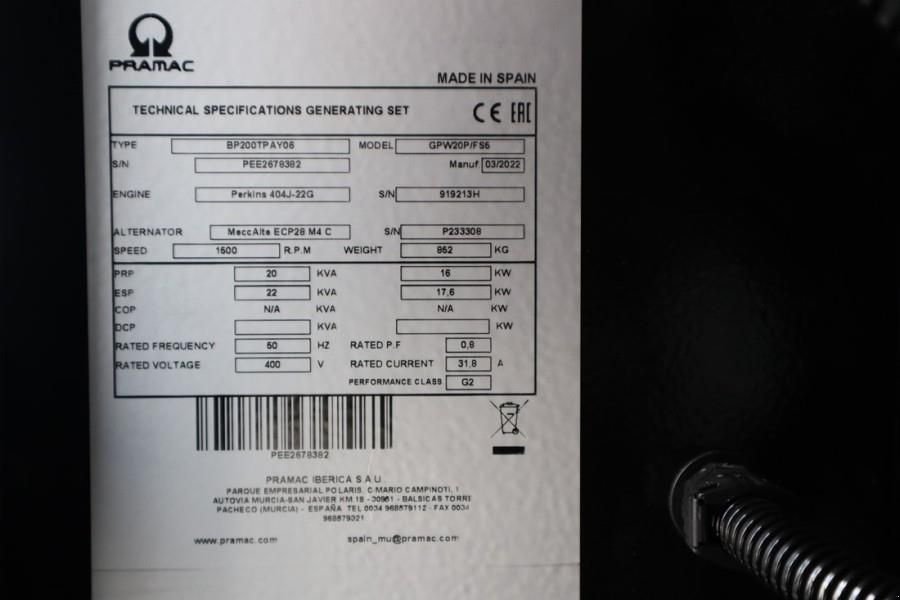 Notstromaggregat typu Pramac GPW20P Unused, Valid inspection, *Guarantee! Diese, Gebrauchtmaschine w Groenlo (Zdjęcie 7)