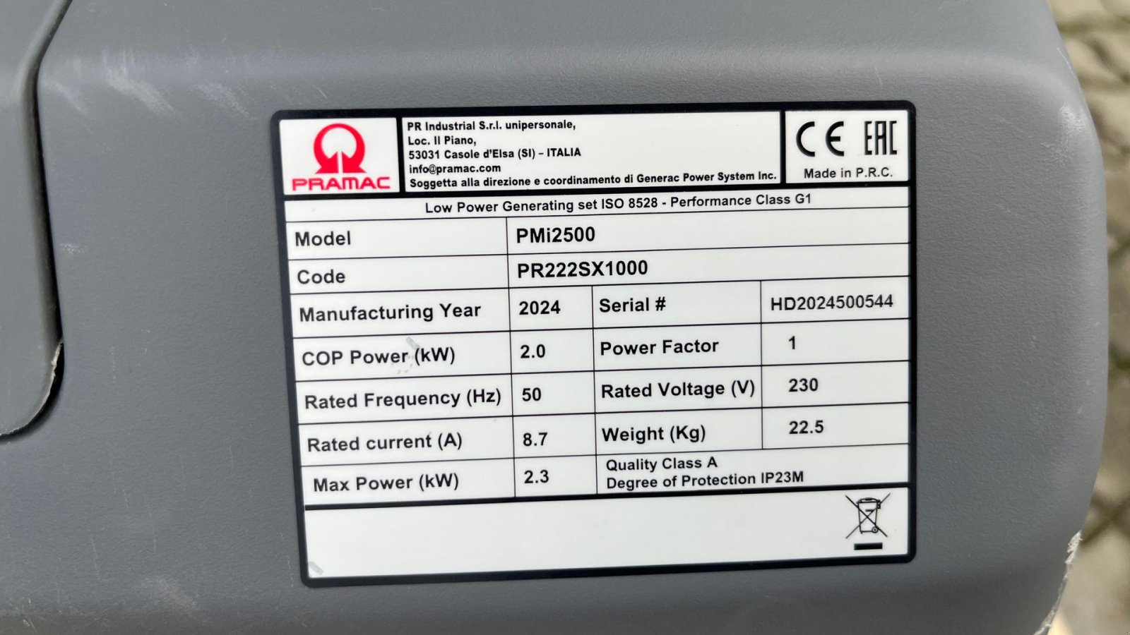Notstromaggregat des Typs Pramac pmi2500 2,0kW benzin generator, Gebrauchtmaschine in Rønnede (Bild 10)