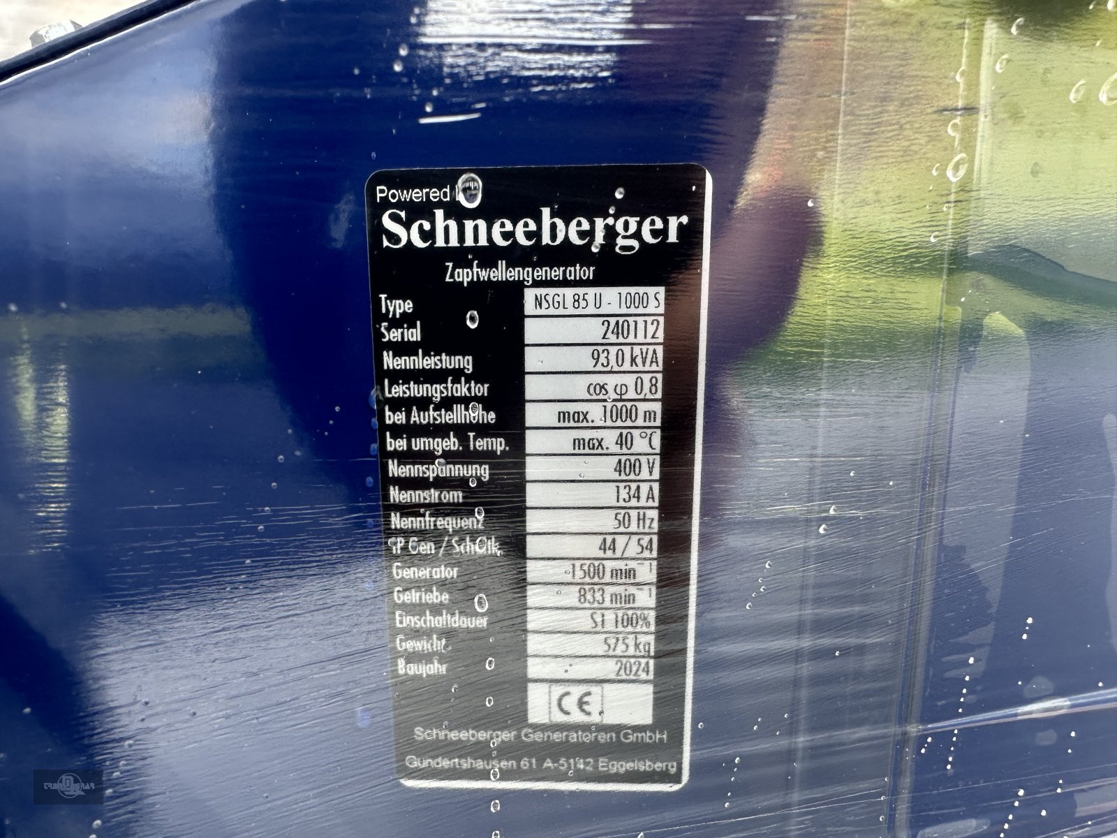 Notstromaggregat des Typs schneeberger Zapfwellengenerator NSGL 85, Neumaschine in Rankweil (Bild 6)