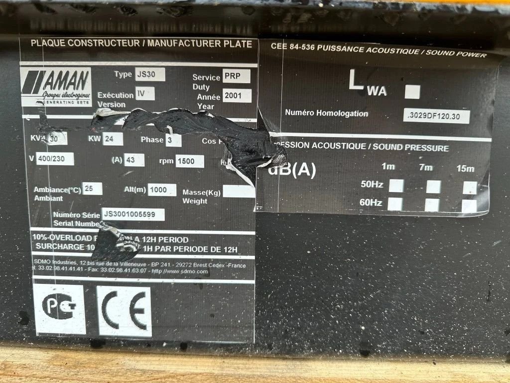 Notstromaggregat of the type SDMO JS 30 John Deere 3029 DF 120 Leroy Somer 30 kVA Silent generator, Gebrauchtmaschine in VEEN (Picture 11)