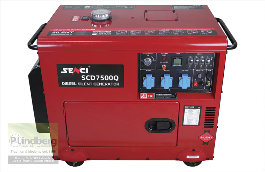 Notstromaggregat typu Senci SCD7500Q Elektrostart Stromerzeuger Notstrom ATS Generator Ölalarm Leise Stromerzeuger, Neumaschine v Großenwiehe (Obrázek 6)