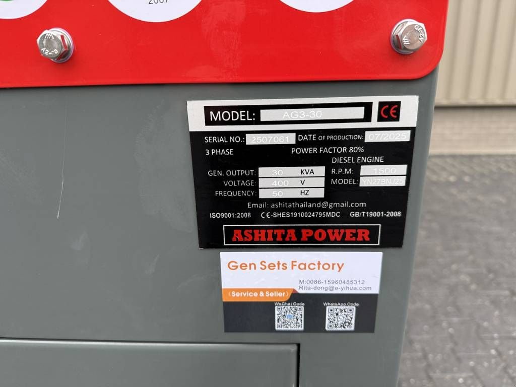 Notstromaggregat Türe ait Sonstige Ashita 30 KVA, Neumaschine içinde Luttenberg (resim 10)