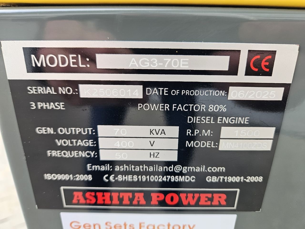 Notstromaggregat typu Sonstige Ashita AG3-70E, Neumaschine v Veldhoven (Obrázek 6)