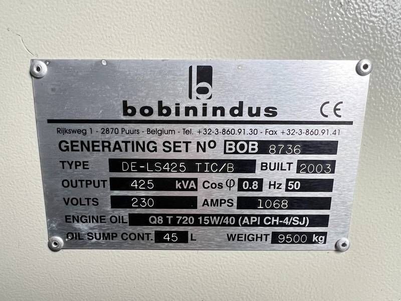 Notstromaggregat des Typs Sonstige Bobinindus DE-LS425 TC/B Excellent Condition / Low Hours / CE, Gebrauchtmaschine in Veldhoven (Bild 7)