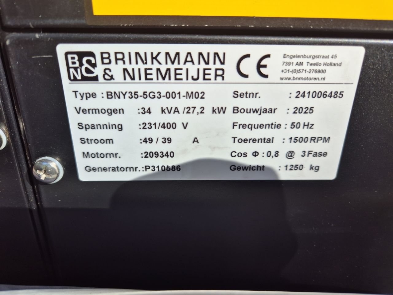 Notstromaggregat tipa Sonstige Brinkman en Niemeijer BNY35-5G3-001-M02, Neumaschine u Lunteren (Slika 11)