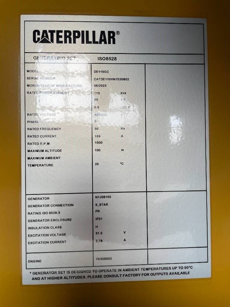 Notstromaggregat des Typs Sonstige Cat DE110GC - 110 kVA Stand-by Generator - DPX-18208, Neumaschine in Dordrecht (Bild 7)