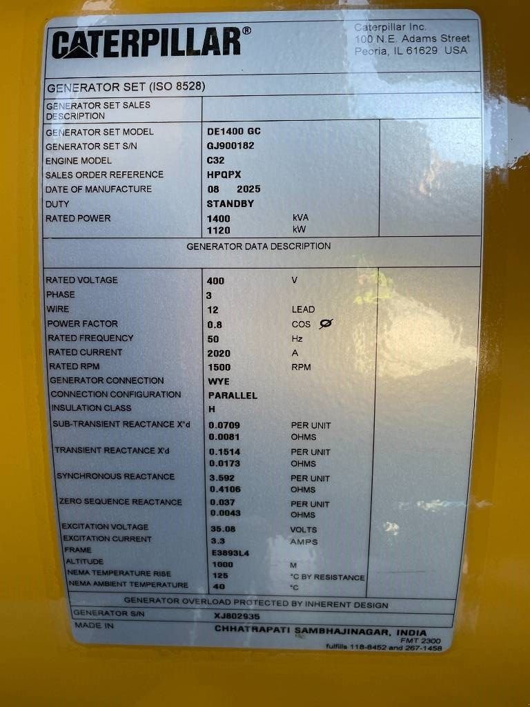 Notstromaggregat tipa Sonstige Cat DE1400GC - 1400 kVA Standby Generator - DPX-18227, Neumaschine u Dordrecht (Slika 7)