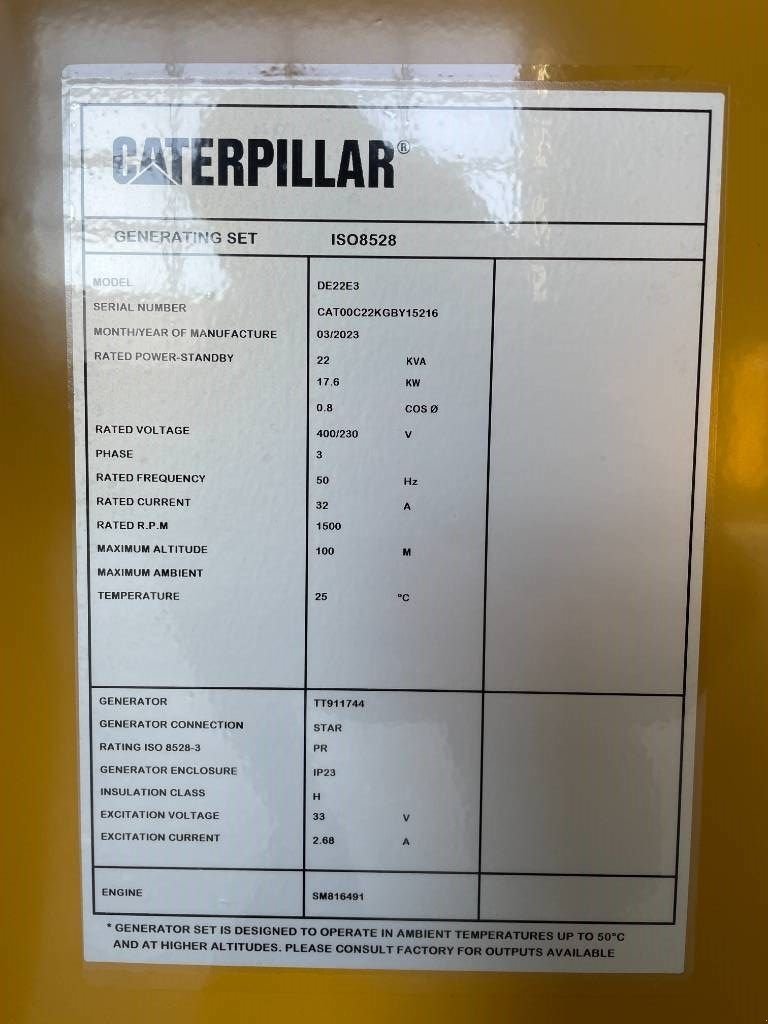 Notstromaggregat του τύπου Sonstige Cat DE22E3 - 22 kVA Generator - DPX-18003, Neumaschine σε Dordrecht (Φωτογραφία 7)