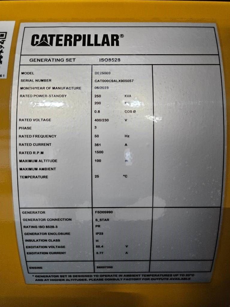 Notstromaggregat of the type Sonstige Cat DE250E0 - C9 - 250 kVA Generator - DPX-18019, Neumaschine in Dordrecht (Picture 7)