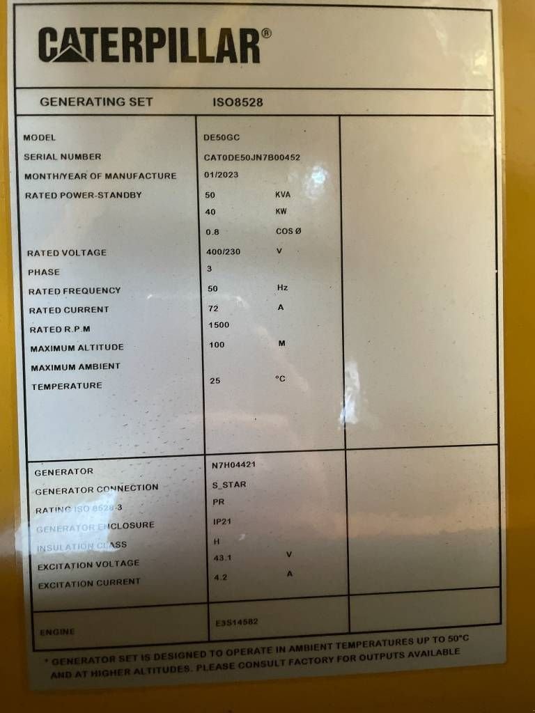 Notstromaggregat typu Sonstige Cat DE50GC - 50 kVA Stand-by Generator Set - DPX-18205, Neumaschine v Dordrecht (Obrázek 7)