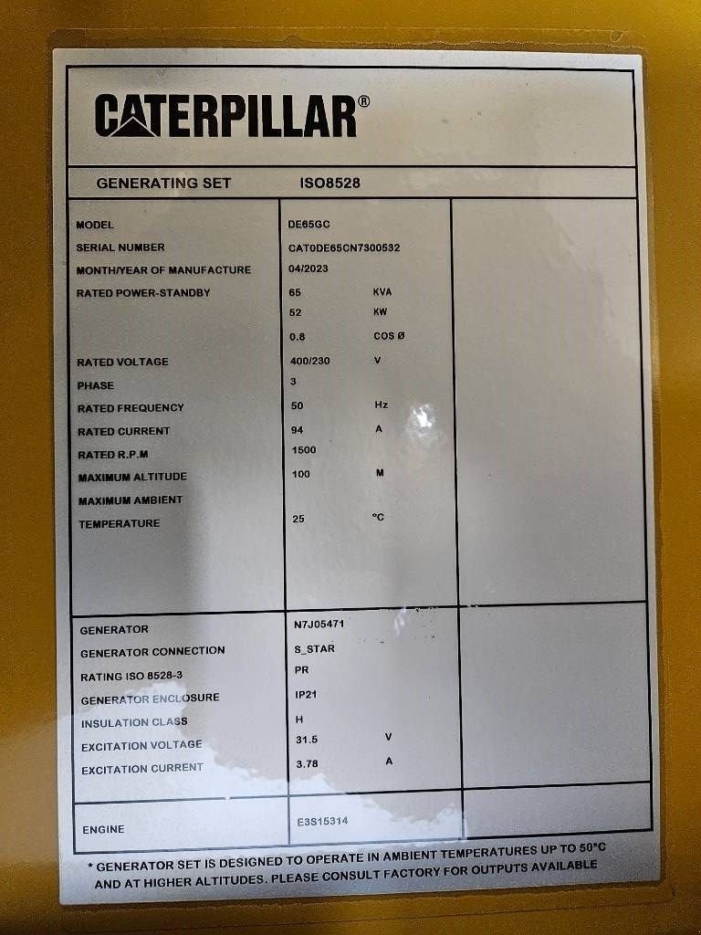 Notstromaggregat typu Sonstige Cat DE65GC - 65 kVA Stand-by Generator Set - DPX-18206, Neumaschine v Dordrecht (Obrázek 9)