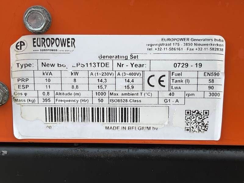 Notstromaggregat des Typs Sonstige Europower EPS 113 TDE, Gebrauchtmaschine in Waregem (Bild 7)
