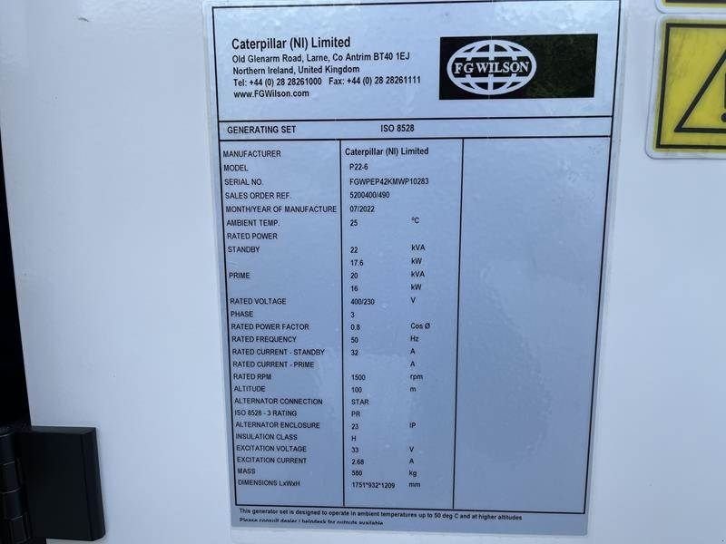 Notstromaggregat typu Sonstige FG Wilson P 22 - 6, Gebrauchtmaschine v Waregem (Obrázek 4)