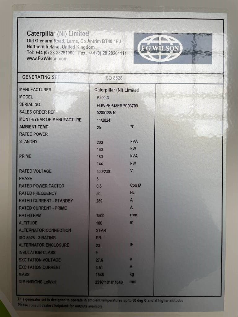 Notstromaggregat typu Sonstige FG Wilson P200-3 - 200 kVA Open Genset - DPX-16011-O, Neumaschine v Dordrecht (Obrázek 7)