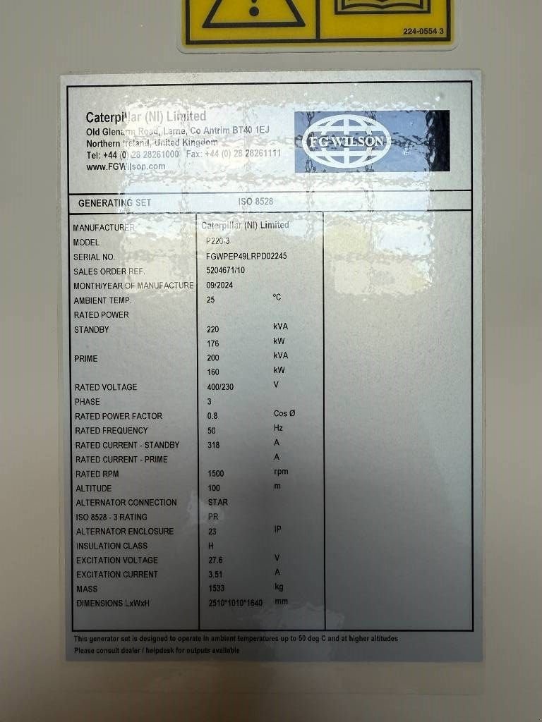 Notstromaggregat tip Sonstige FG Wilson P220-3 - 220 kVA Open Genset - DPX-16012-O, Neumaschine in Dordrecht (Poză 7)