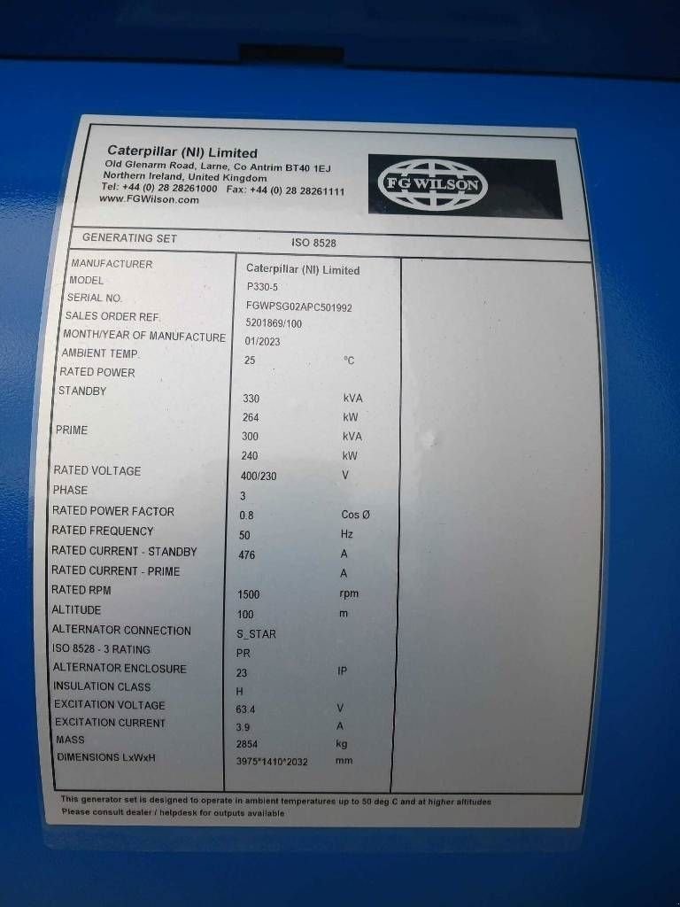 Notstromaggregat of the type Sonstige FG Wilson P330-5 - 330 kVA Genset - DPX-16016, Neumaschine in Dordrecht (Picture 7)