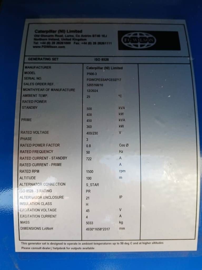 Notstromaggregat des Typs Sonstige FG Wilson P500-3 - 500 kVA Genset - DPX-16019, Neumaschine in Dordrecht (Bild 4)