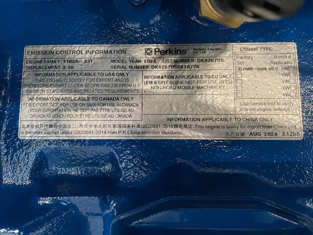 Notstromaggregat typu Sonstige FG Wilson P65-5 - 65 kVA Open Genset - DPX-16006-O, Neumaschine w Dordrecht (Zdjęcie 9)