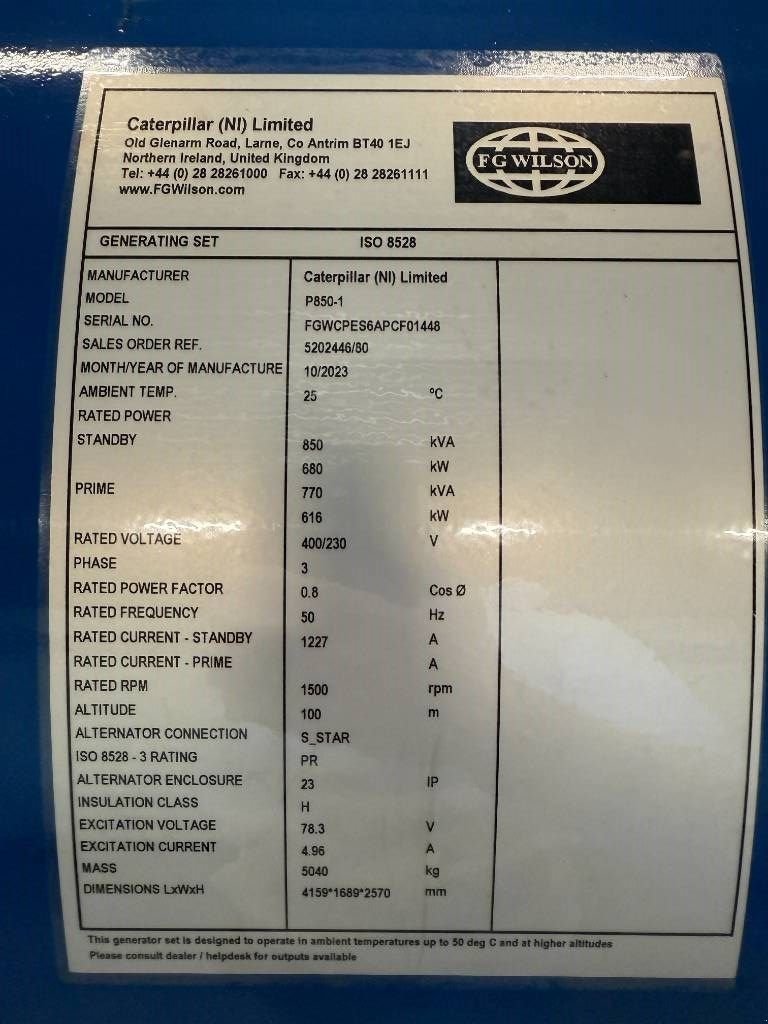 Notstromaggregat des Typs Sonstige FG Wilson P850-1 - 850 kVA Open Genset - DPX-16024-O, Neumaschine in Dordrecht (Bild 10)