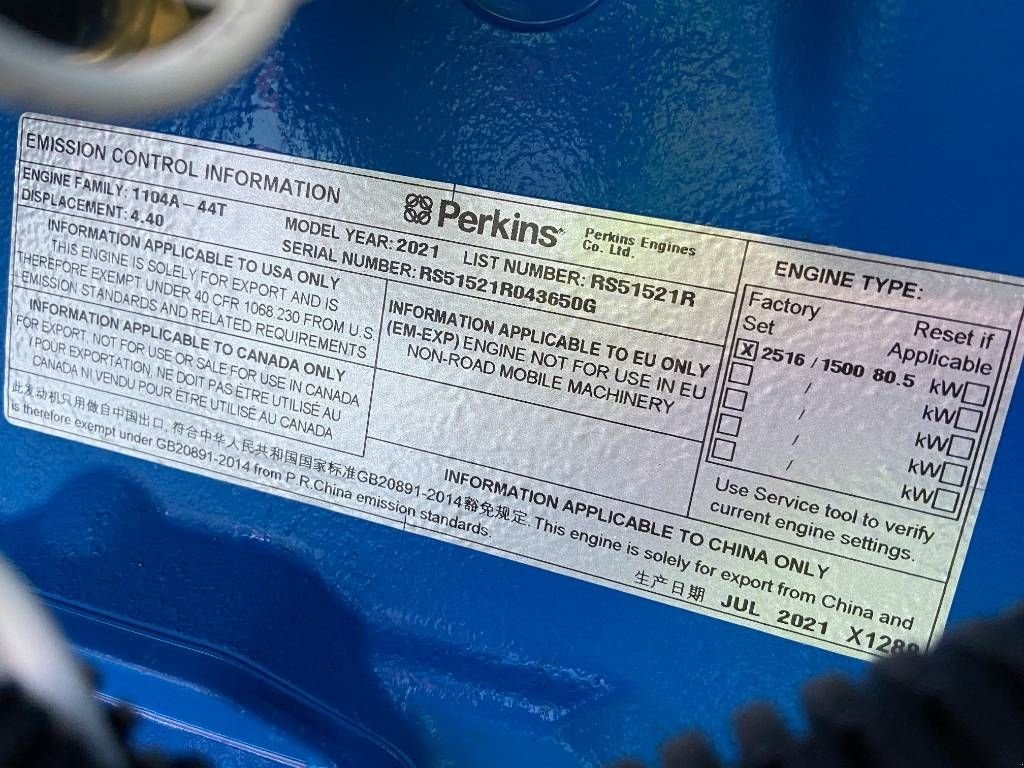 Notstromaggregat of the type Sonstige FG Wilson P88-3 - 88 kVA Open Genset - DPX-16007-O, Neumaschine in Dordrecht (Picture 11)