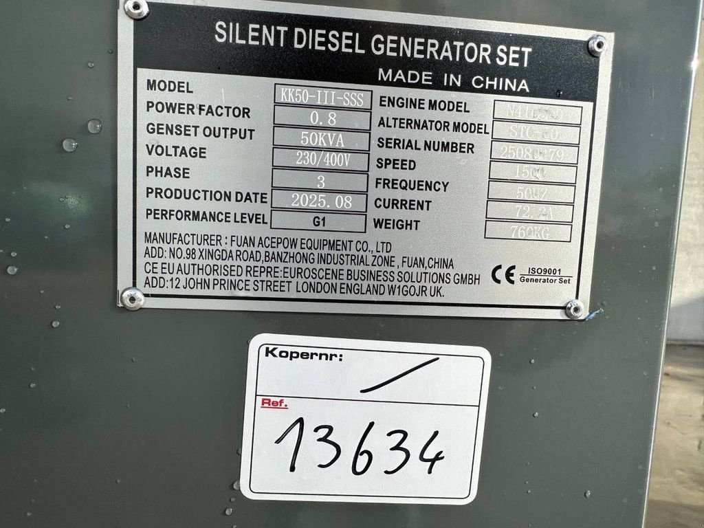 Notstromaggregat des Typs Sonstige Kawakenki KK50-III-SSS, Neumaschine in Antwerpen (Bild 10)