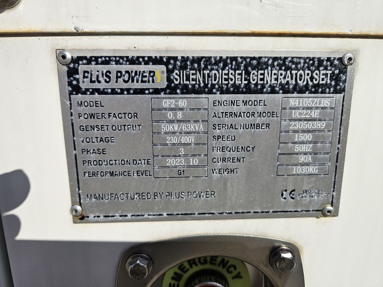 Notstromaggregat of the type Sonstige Plus Power GF2-60 63 KVa, Neumaschine in Veldhoven (Picture 3)