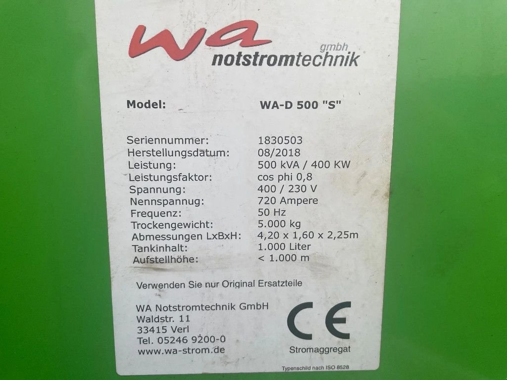 Notstromaggregat des Typs Sonstige WA Notstromtechnik WA-D500 &quot;S&quot;, Gebrauchtmaschine in Kerkrade (Bild 5)
